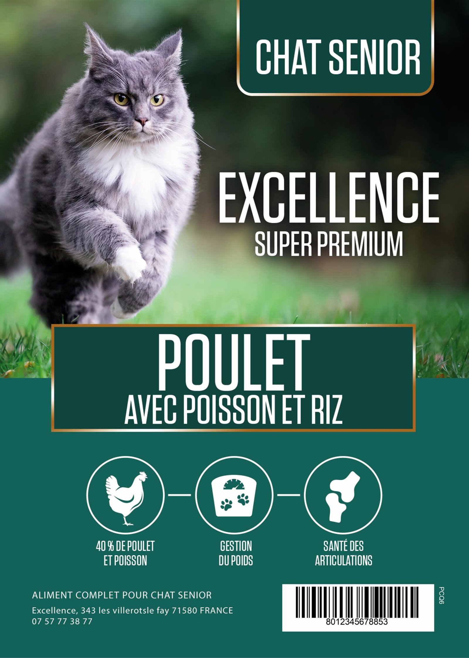 Croquette Light / Senior Poulet avec poisson et Riz 6kg