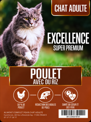 Croquettes chat adulte poulet avec du riz 6kg
